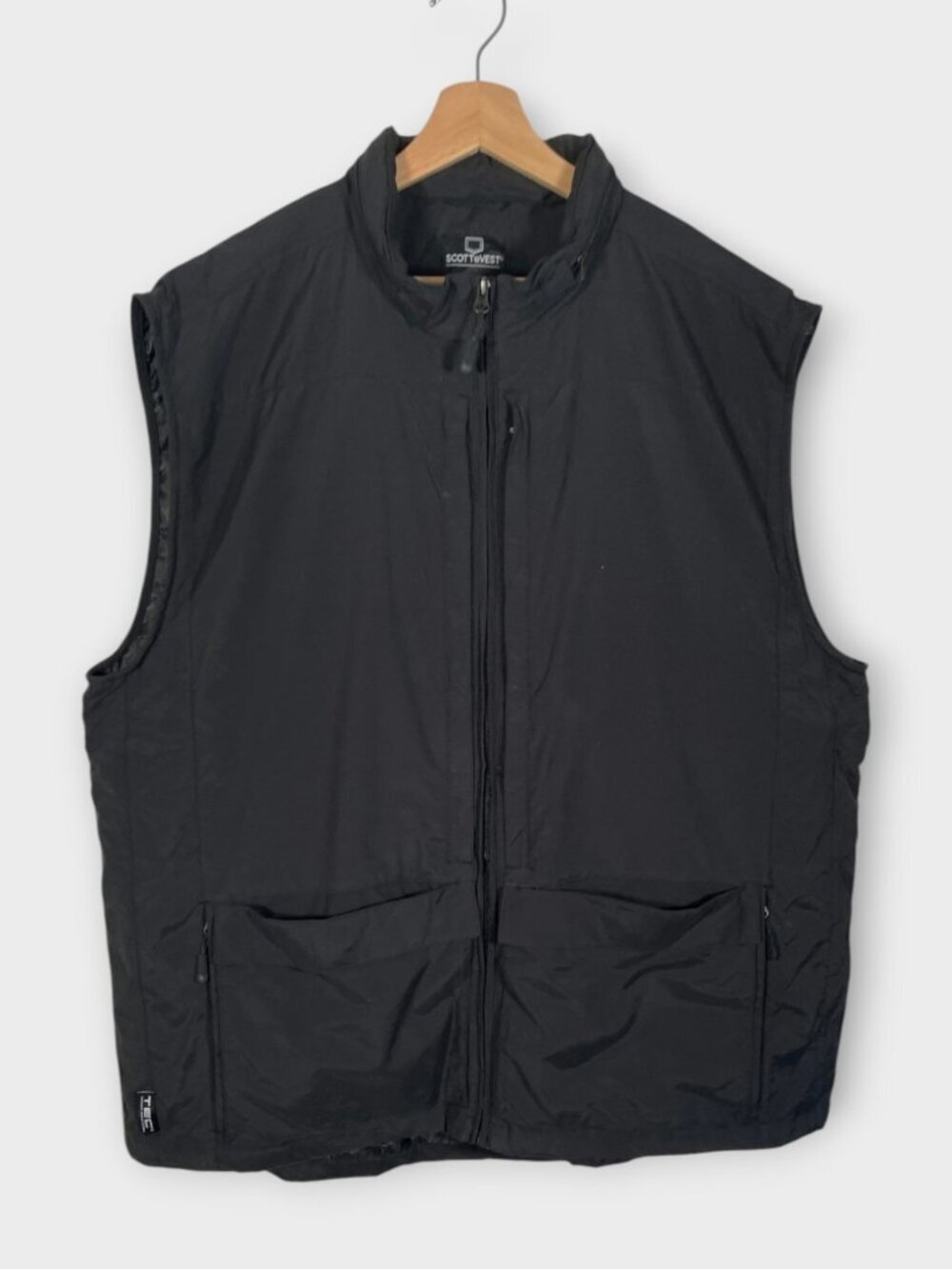 SCOTTeVEST Vest Mens XXL Black RFID Travel Hooded Full Zip Pockets TEC Utility